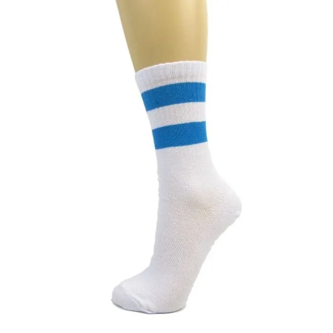 Cotton Blend Two Stripe Athletic Style Ankle Socks