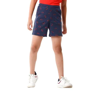 CP BRO BOYS 100% Cotton Printed Slim Fit Blue Color Cotton Shorts - BBTS 03 A