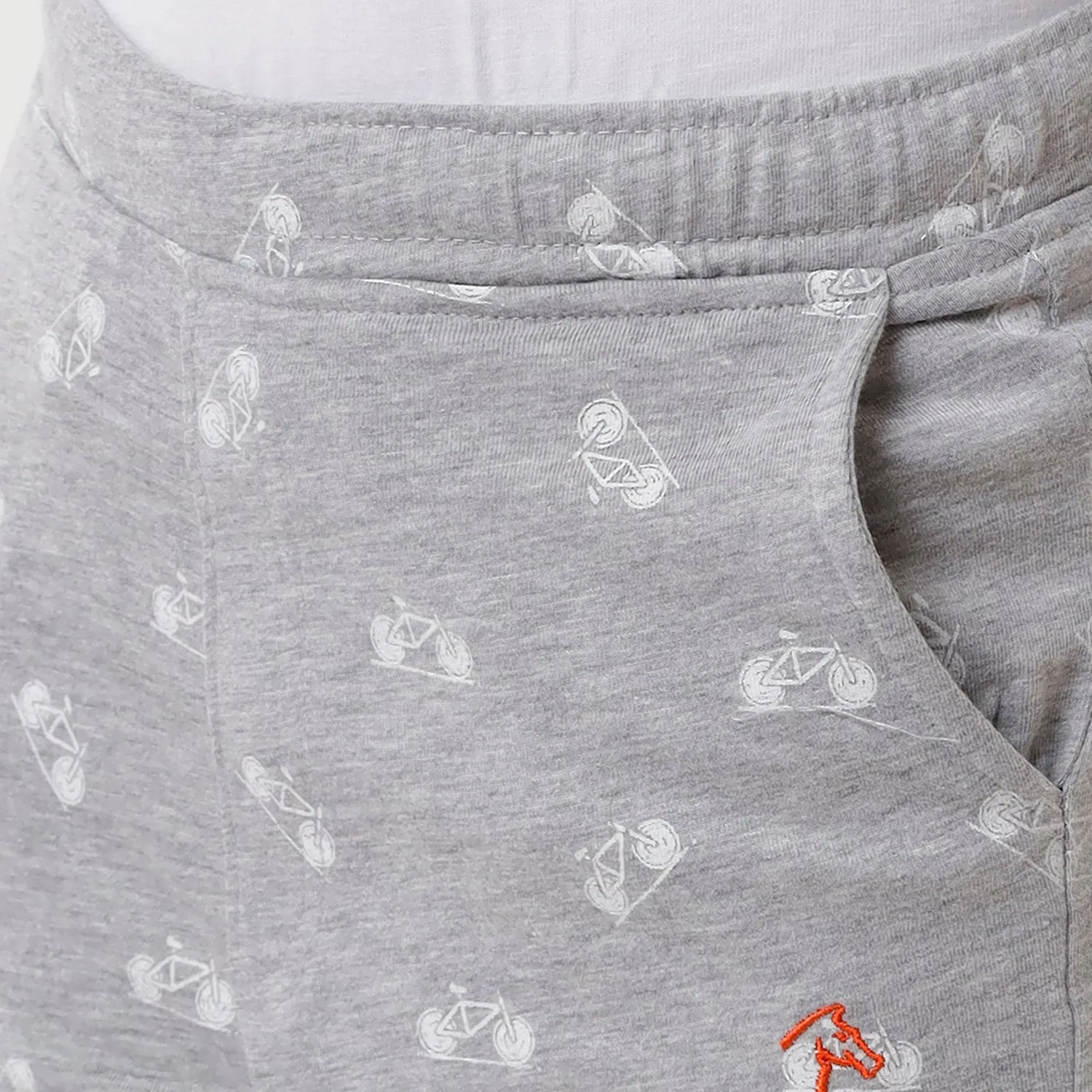 CP BRO BOYS Printed Slim Fit Grey Color Cotton Shorts - BBTS 03 B