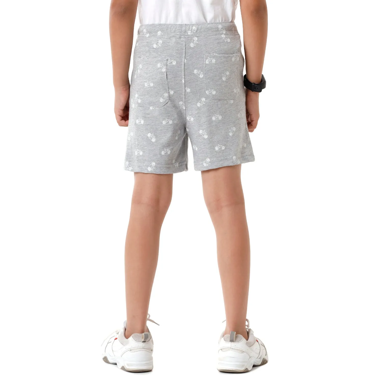 CP BRO BOYS Printed Slim Fit Grey Color Cotton Shorts - BBTS 03 B