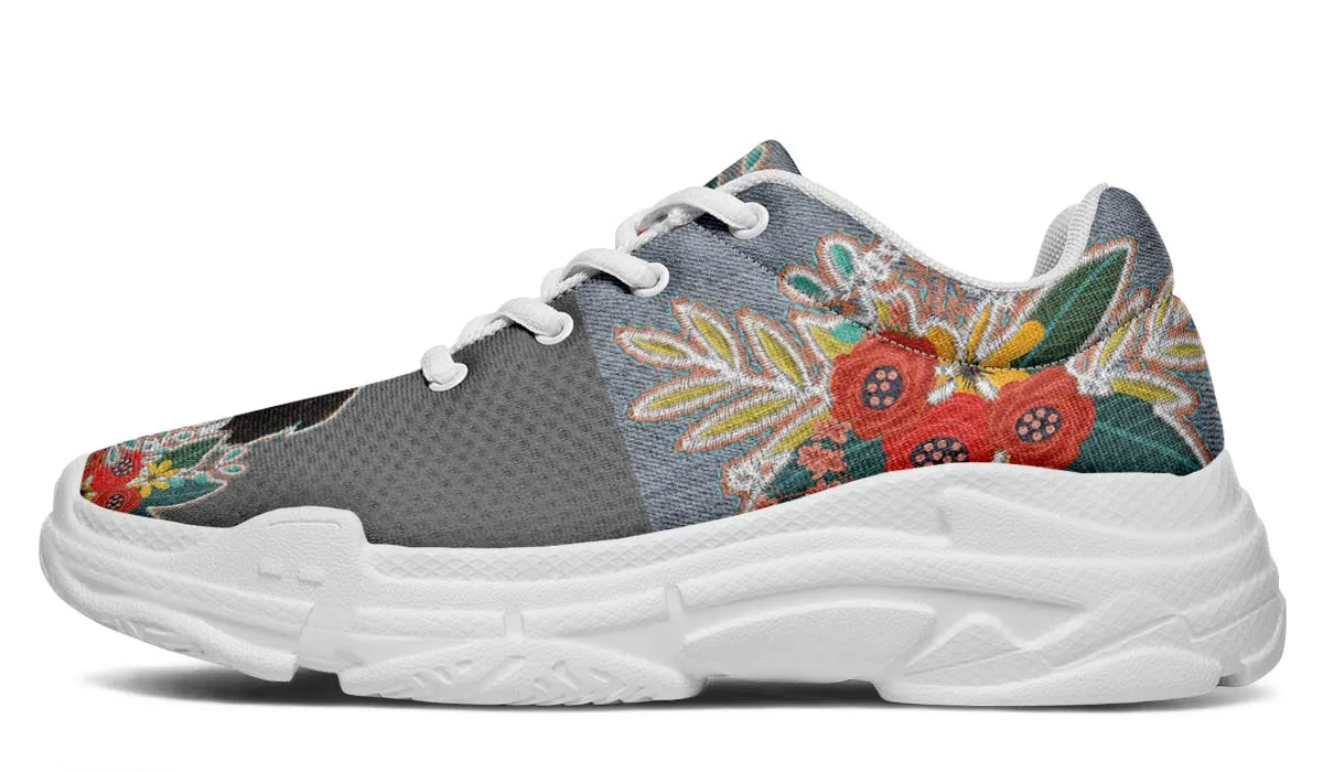 Denim Style Border Collie Chunky Sneakers