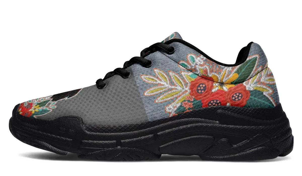 Denim Style Border Collie Chunky Sneakers