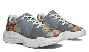 Denim Style White Labrador Chunky Sneakers
