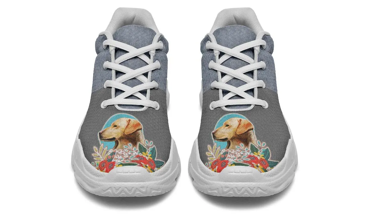 Denim Style White Labrador Chunky Sneakers