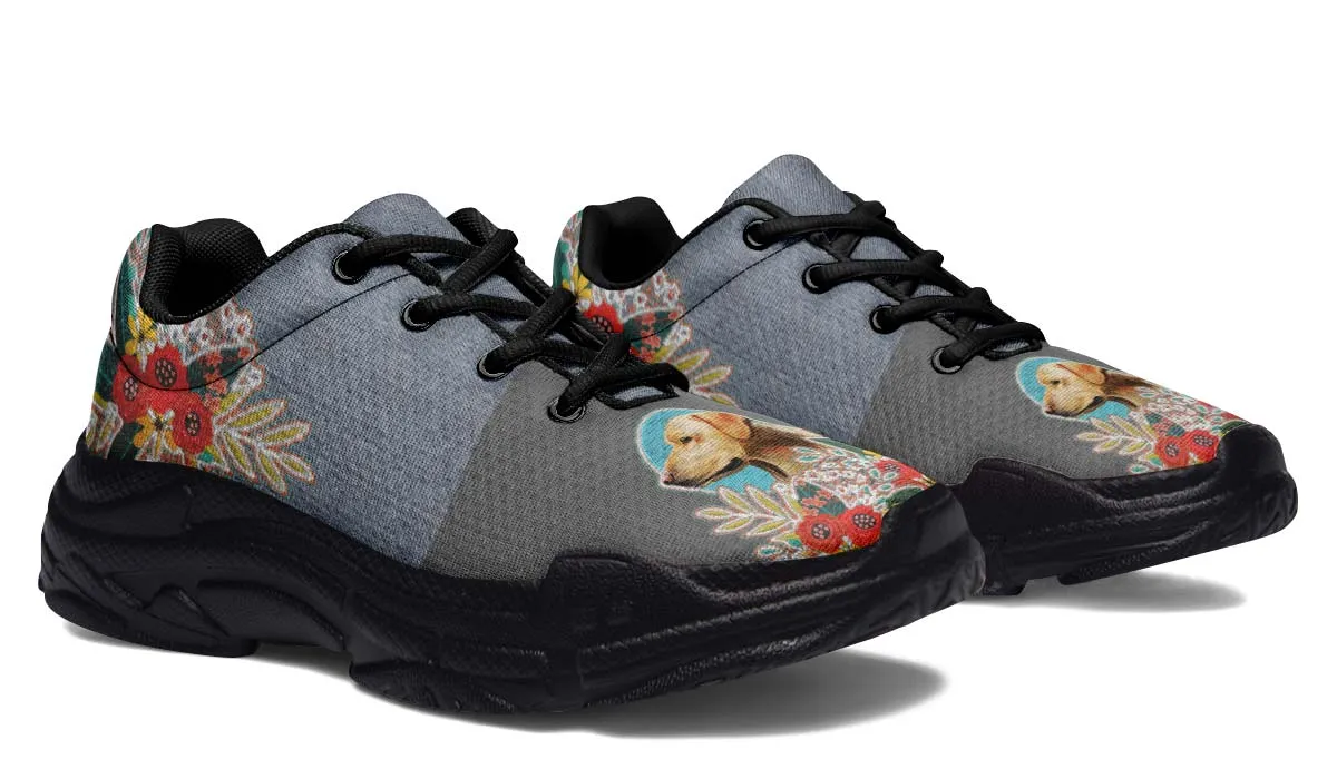 Denim Style White Labrador Chunky Sneakers
