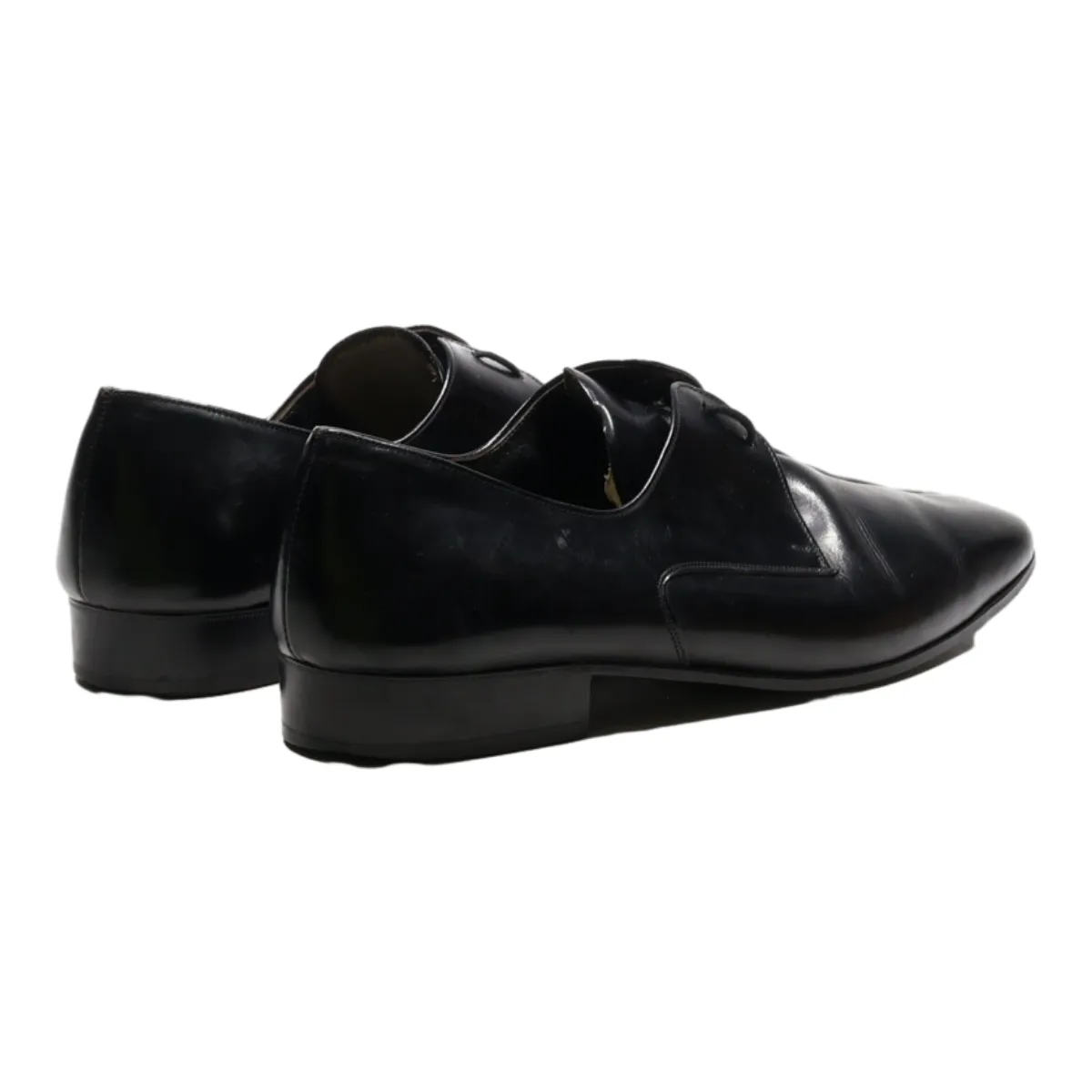 Derby Shoes Black Leather Mens UK 8
