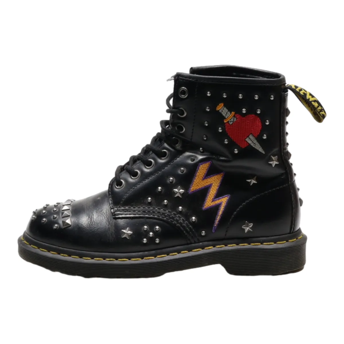 DR MARTENS Lace-Up Boots Black Leather Mens UK 6
