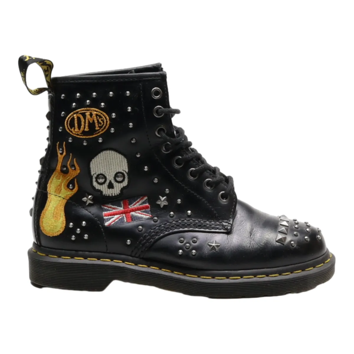 DR MARTENS Lace-Up Boots Black Leather Mens UK 6