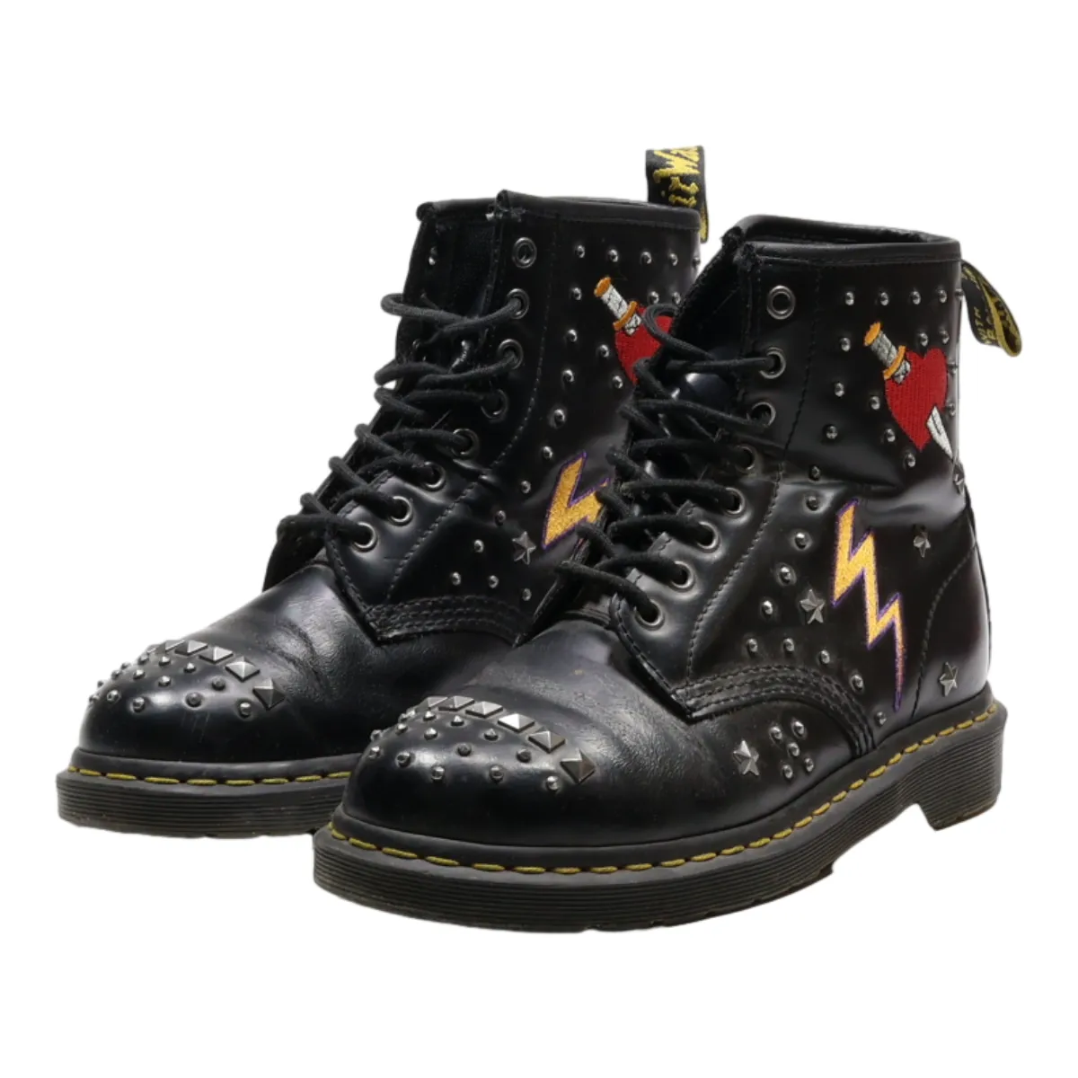 DR MARTENS Lace-Up Boots Black Leather Mens UK 6