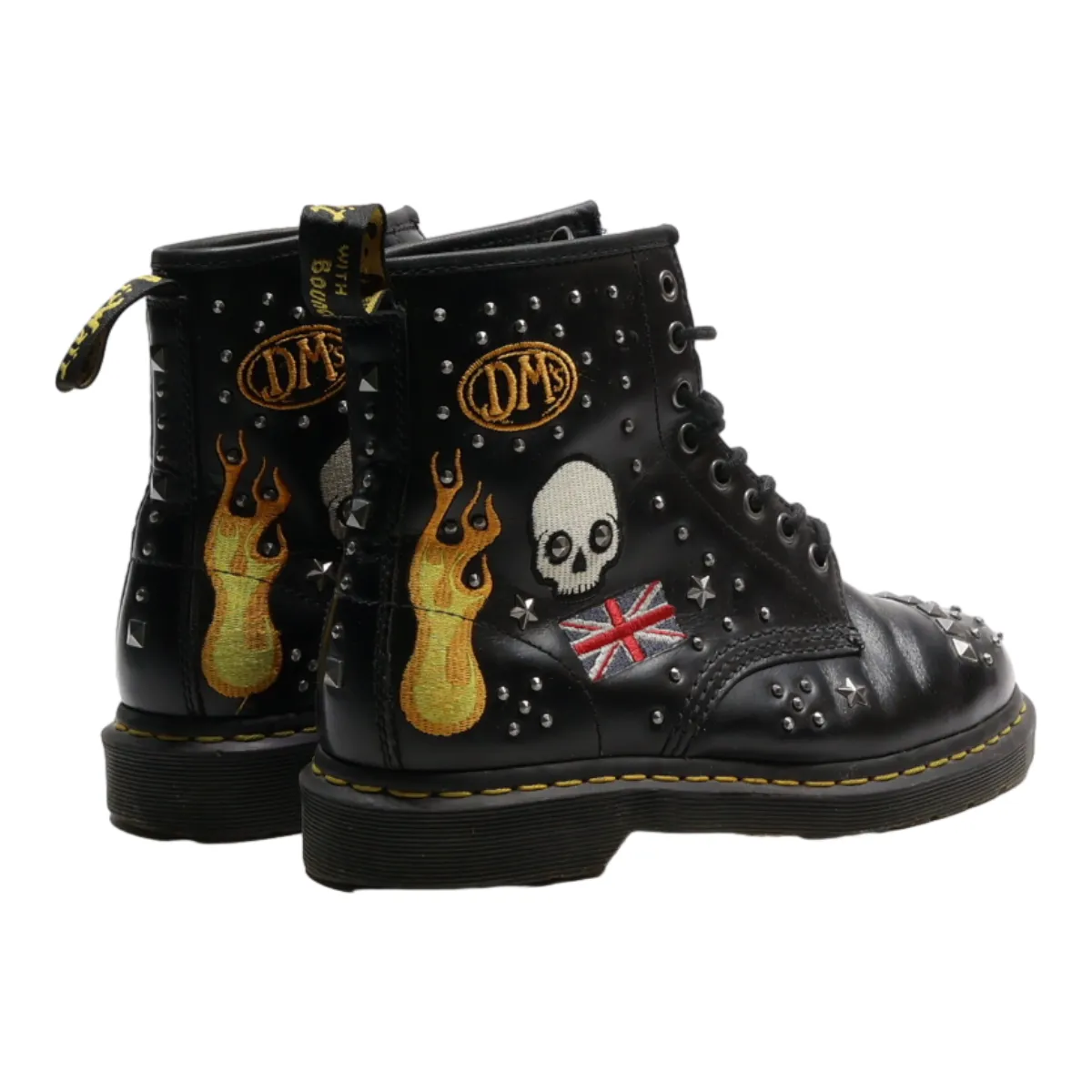 DR MARTENS Lace-Up Boots Black Leather Mens UK 6