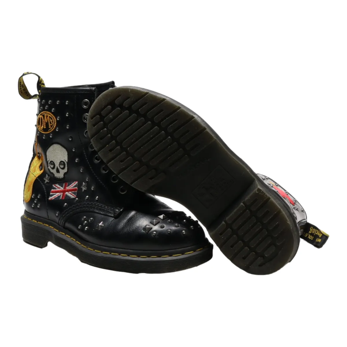 DR MARTENS Lace-Up Boots Black Leather Mens UK 6