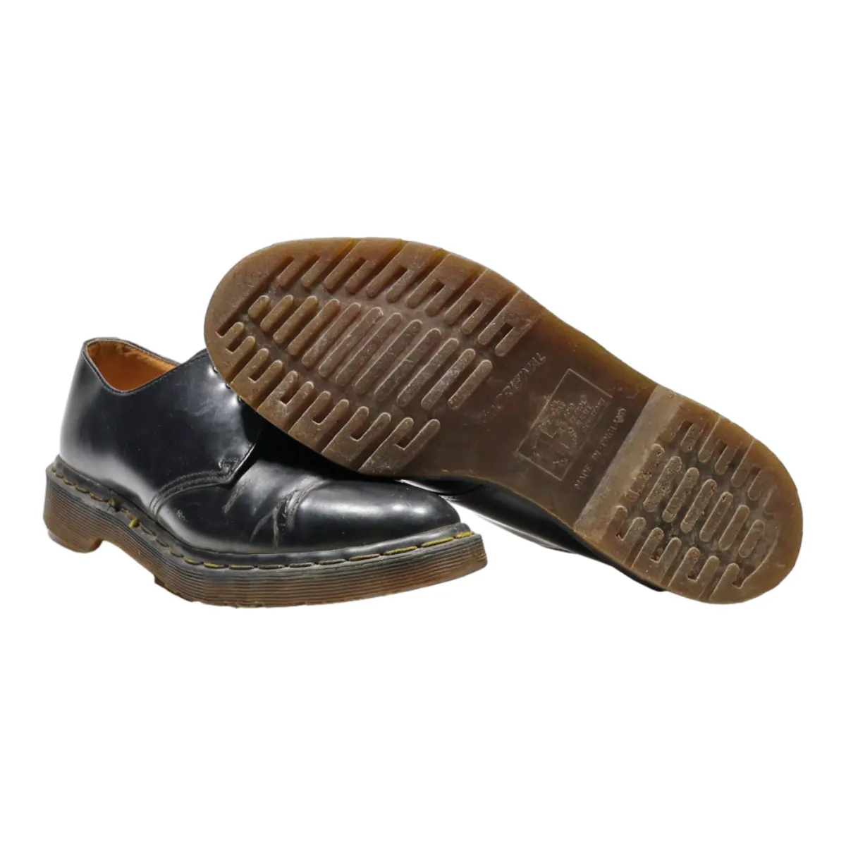 DR MARTENS Made In England Derby Shoes Black Leather Mens UK 7