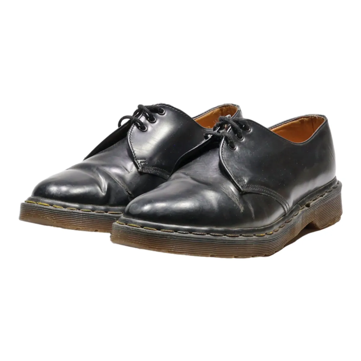 DR MARTENS Made In England Derby Shoes Black Leather Mens UK 7