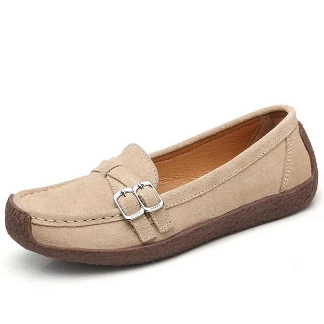 EOFK Spring Autumn Women Moccasins Women's Flats
