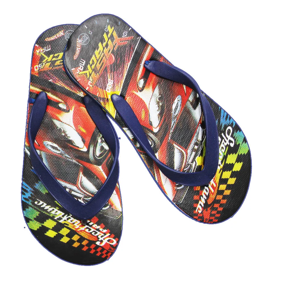 FAST TRACK Boys Navy Blue Rubber Flip Flops