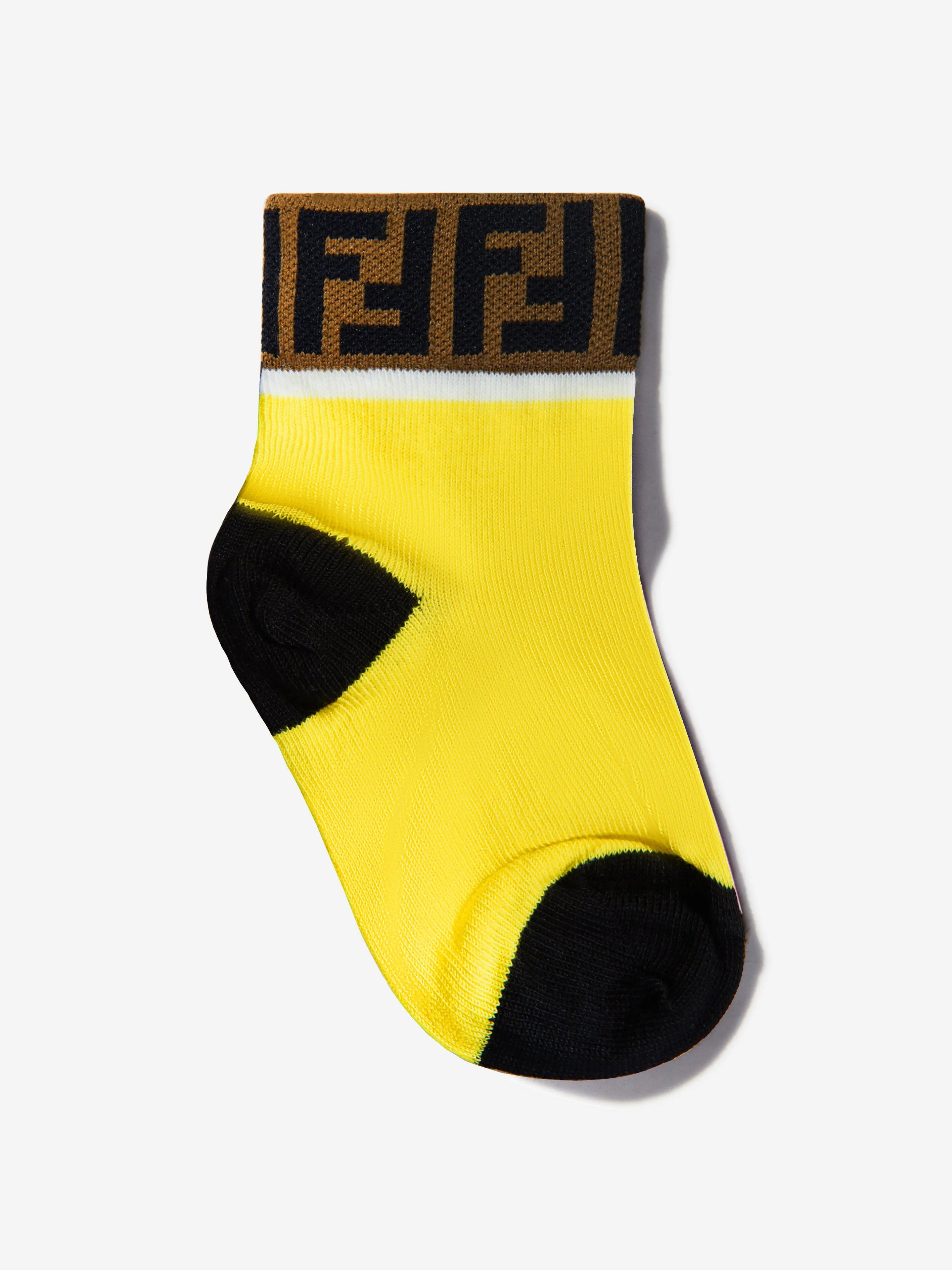 Fendi Unisex Cotton Logo Trim Socks Set (2 Pack)
