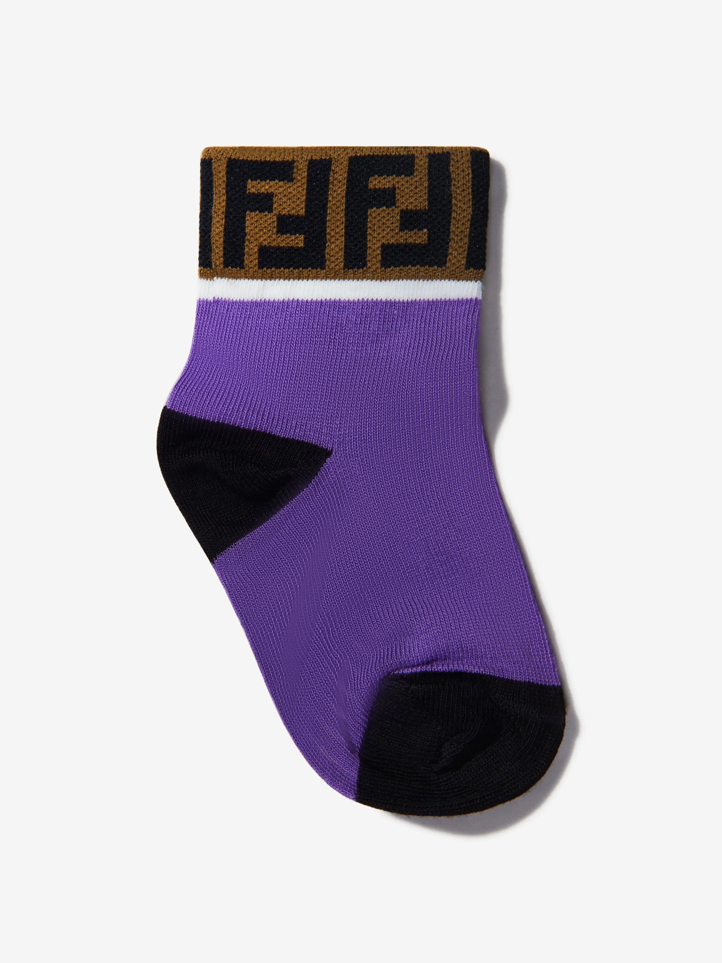 Fendi Unisex Cotton Logo Trim Socks Set (2 Pack)