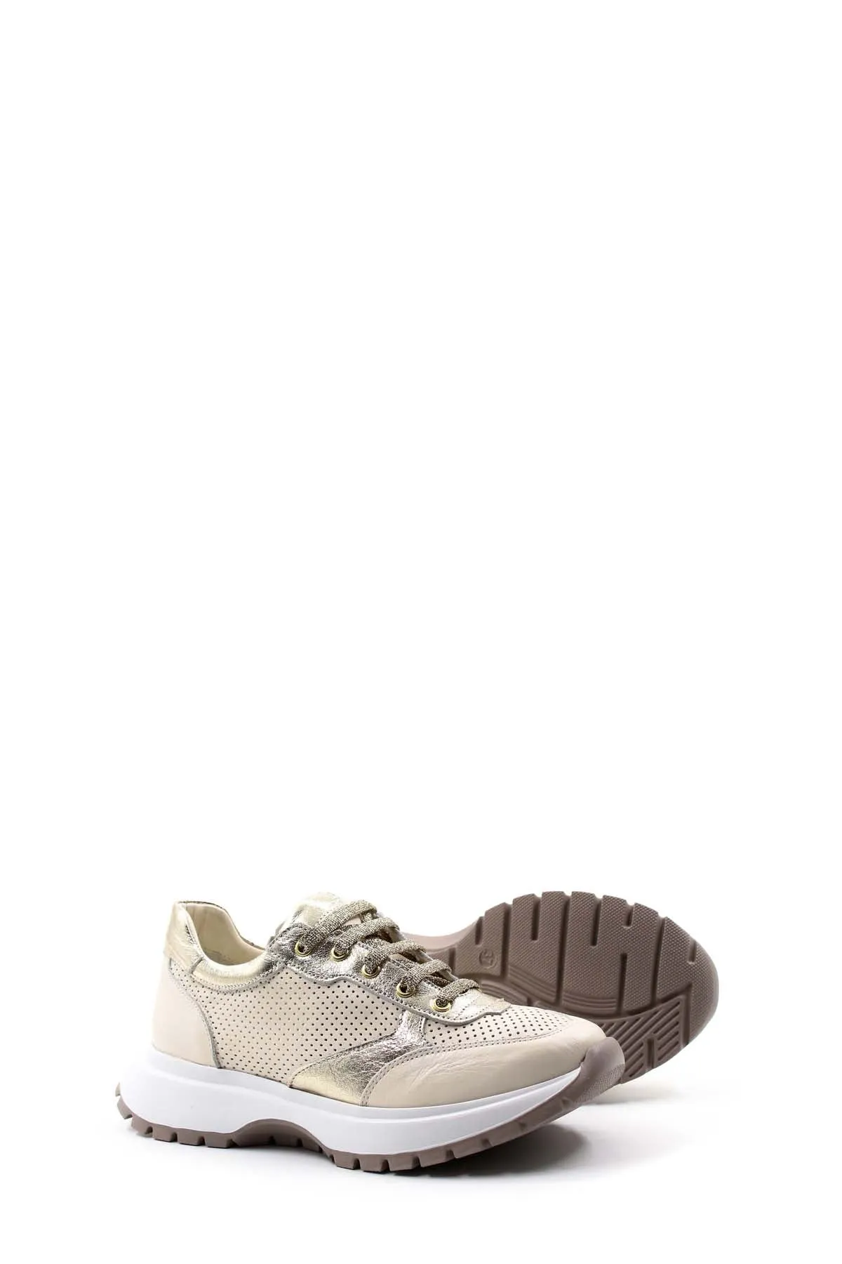 FST Genuine Leather Women's Casual Shoes 010ZA8508 Beige Gold - Tamarac