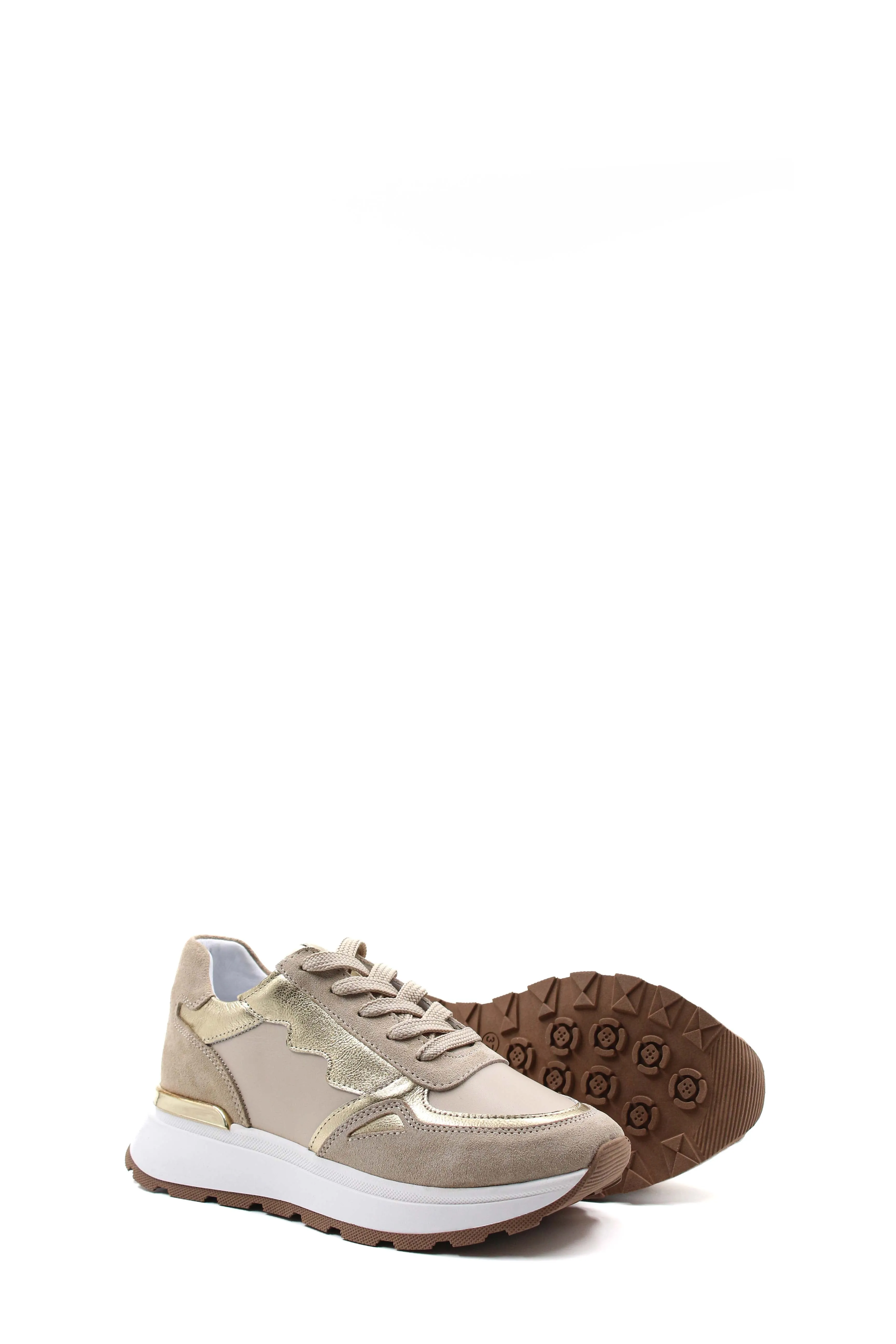 FST Genuine Leather Women's Casual Shoes 757ZA24066 Beige Gold - Purmerend