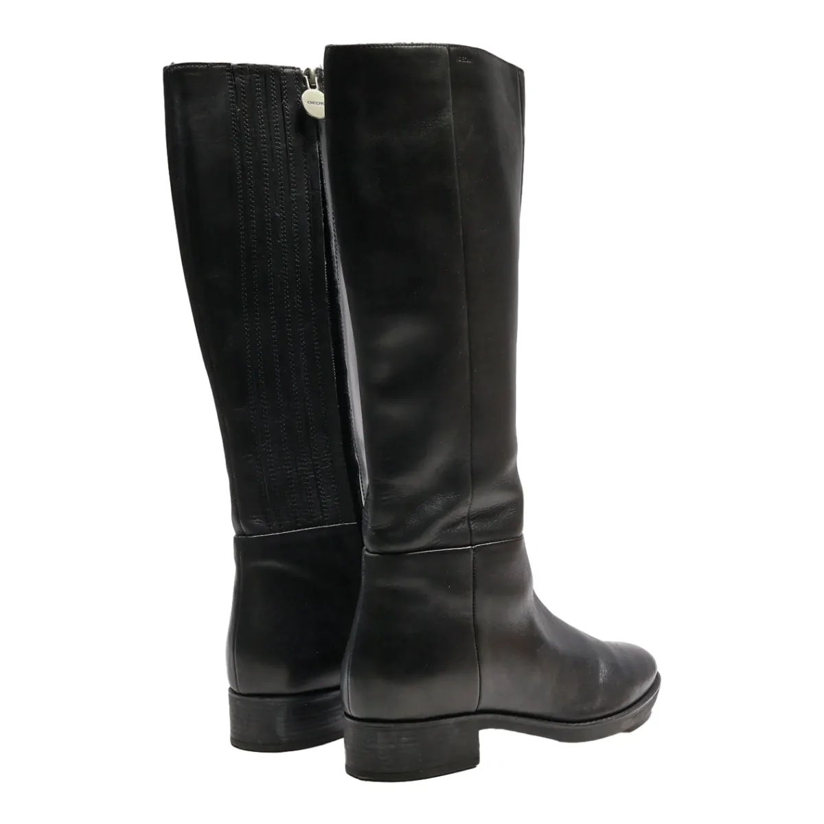 GEOX High Boots Black Leather Womens UK 4