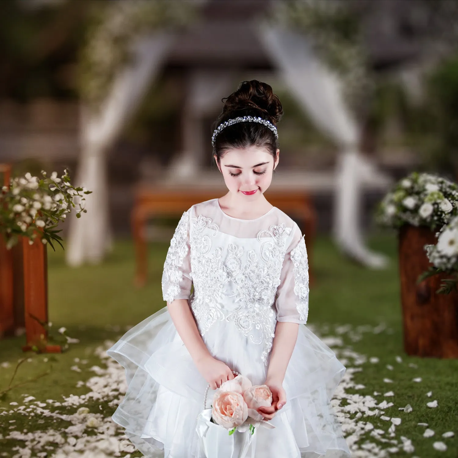 Gloria Communion Dress - Pure White