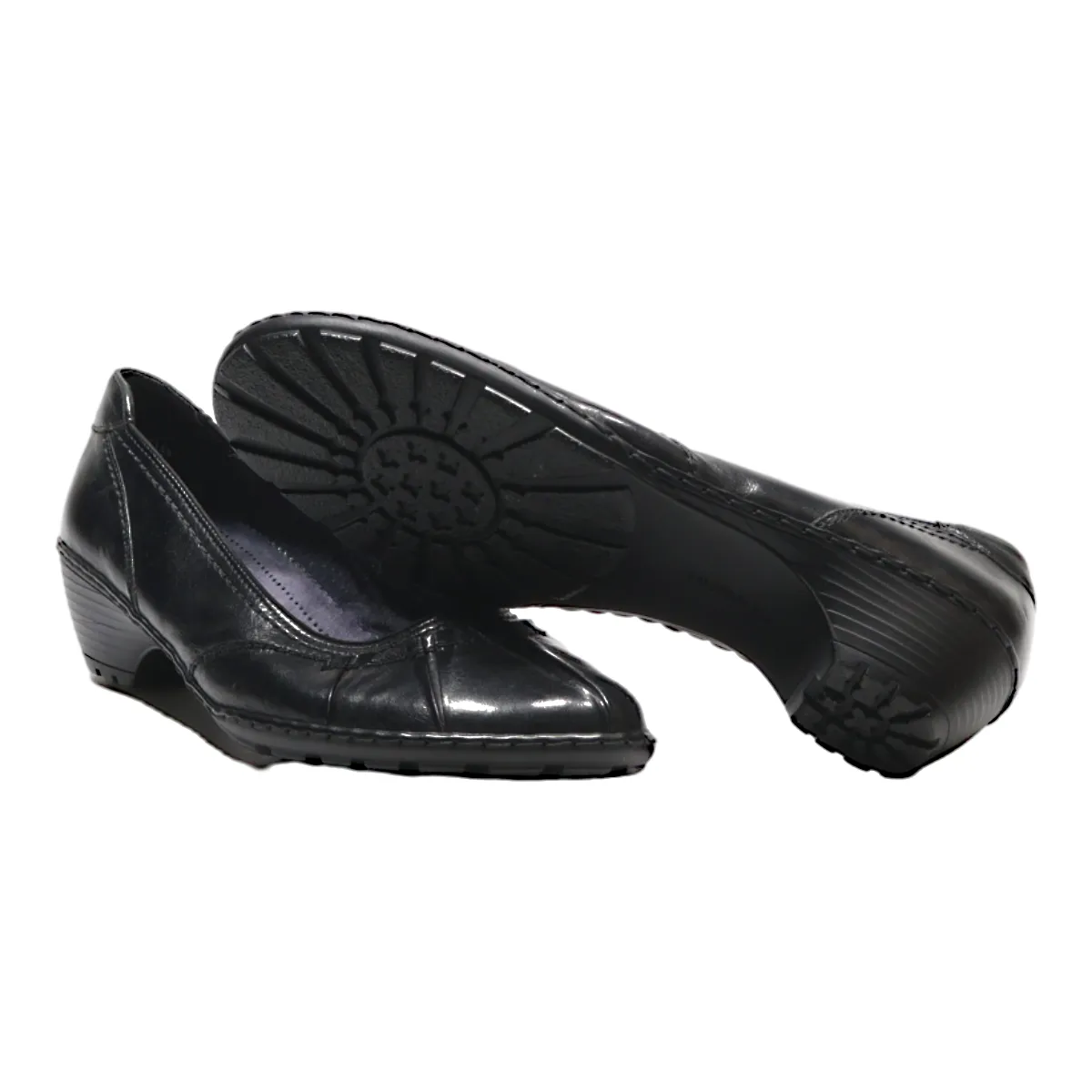 JENNY VERA BY ARA Ballet Shoes Black Leather Womens UK 4.5