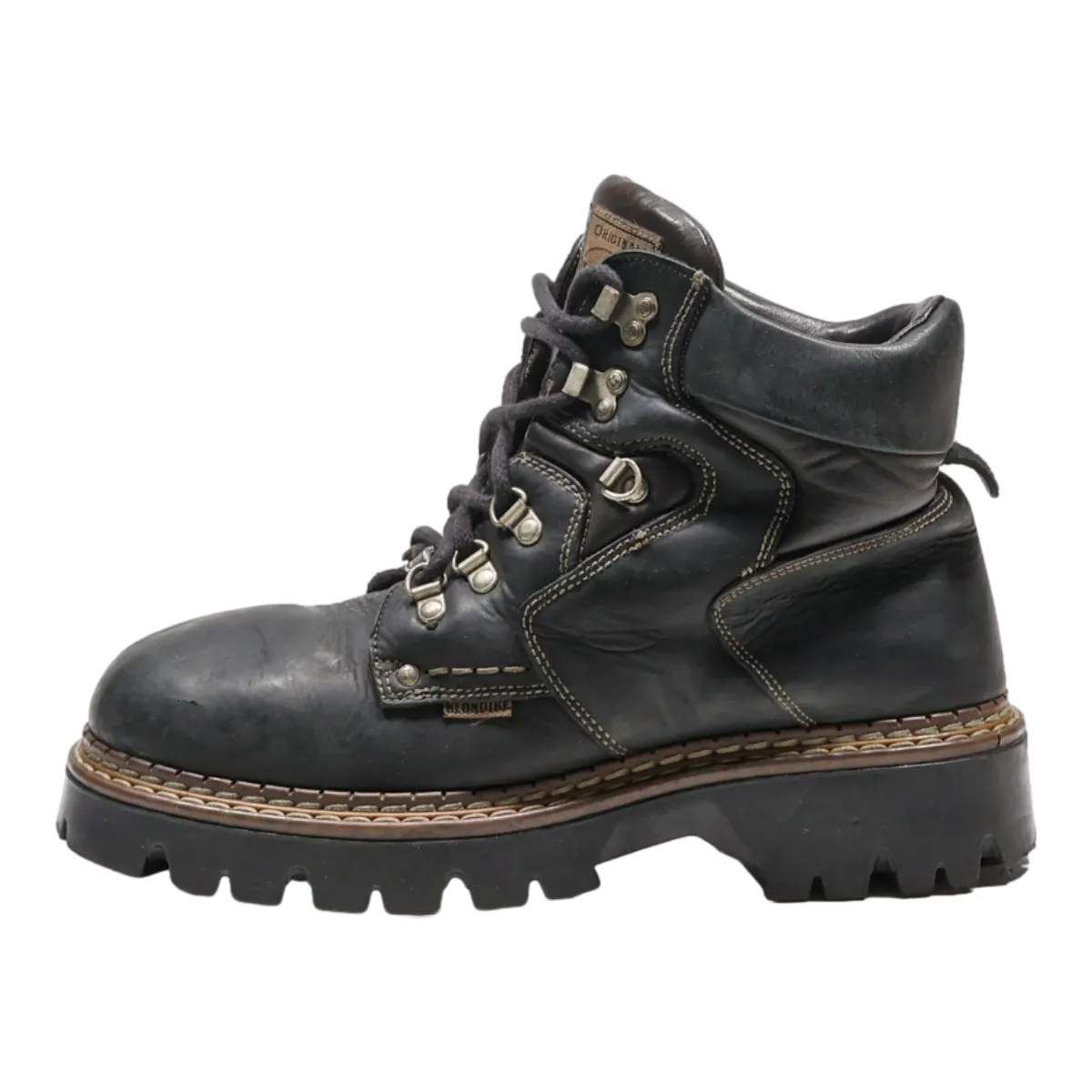KLONDIKE Lace-Up Boots Black Leather Mens UK 9