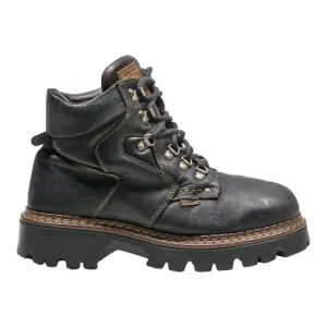 KLONDIKE Lace-Up Boots Black Leather Mens UK 9