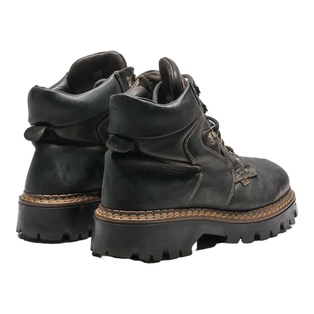 KLONDIKE Lace-Up Boots Black Leather Mens UK 9