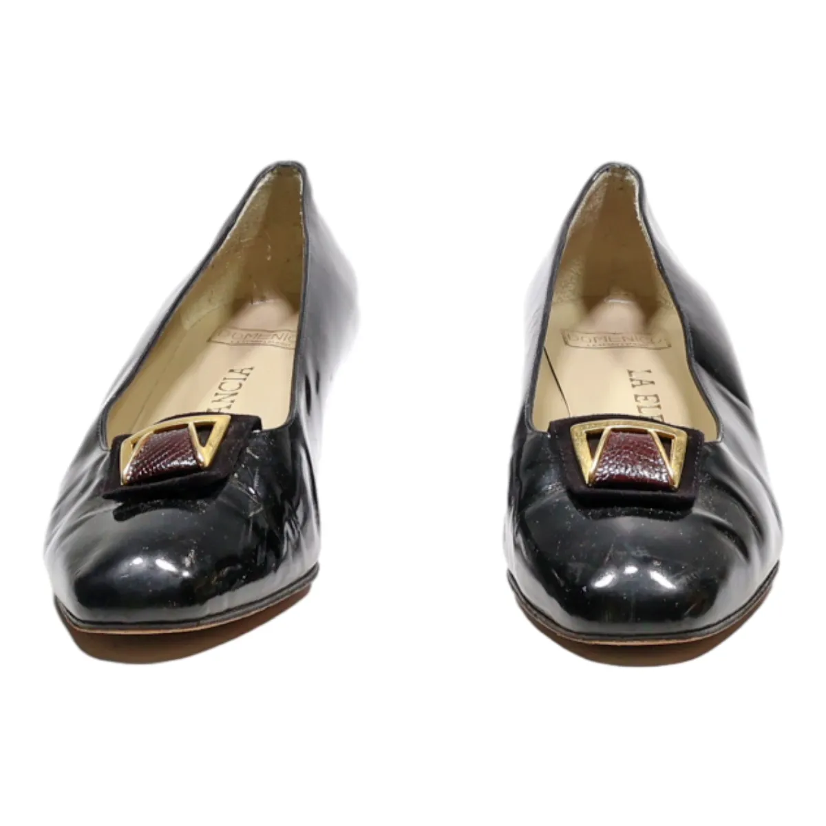 LA ELEGANCIA Court Heels Black Leather Womens UK 5.5