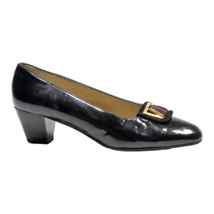 LA ELEGANCIA Court Heels Black Leather Womens UK 5.5