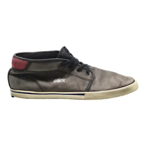 LACOSTE High Top Trainers Grey Leather Mens UK 8.5