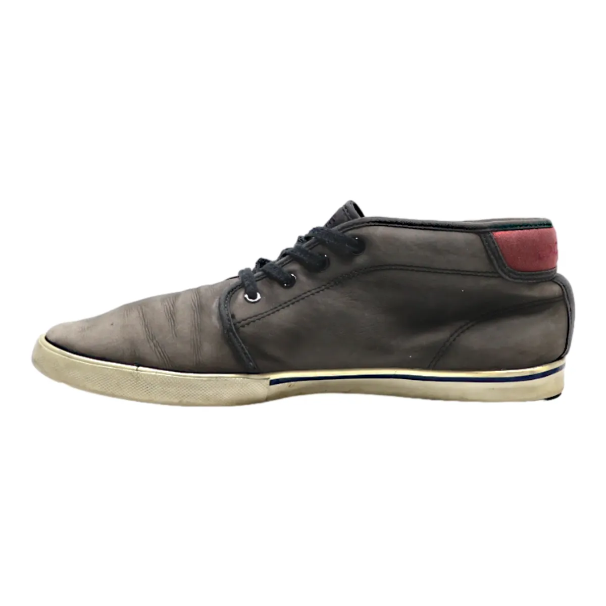 LACOSTE High Top Trainers Grey Leather Mens UK 8.5