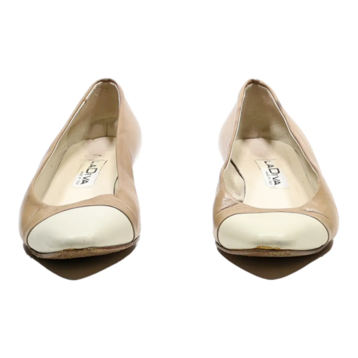LADIVA Ballet Shoes Beige Leather Womens UK 4.5
