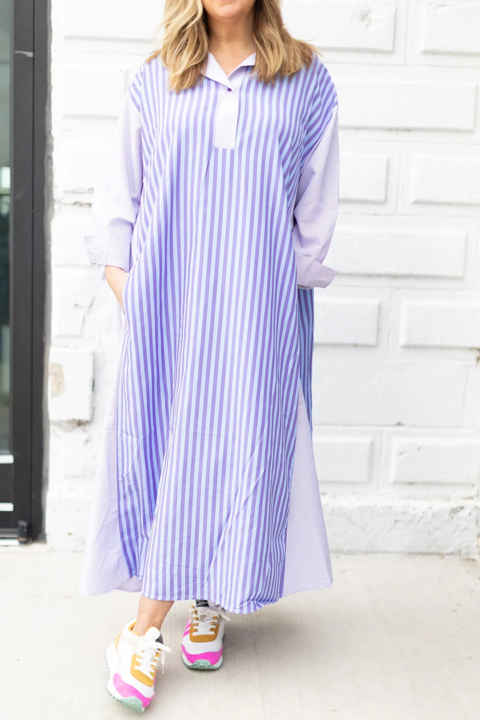 Lavender Stripe Maxi Dress