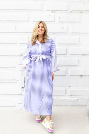 Lavender Stripe Maxi Dress