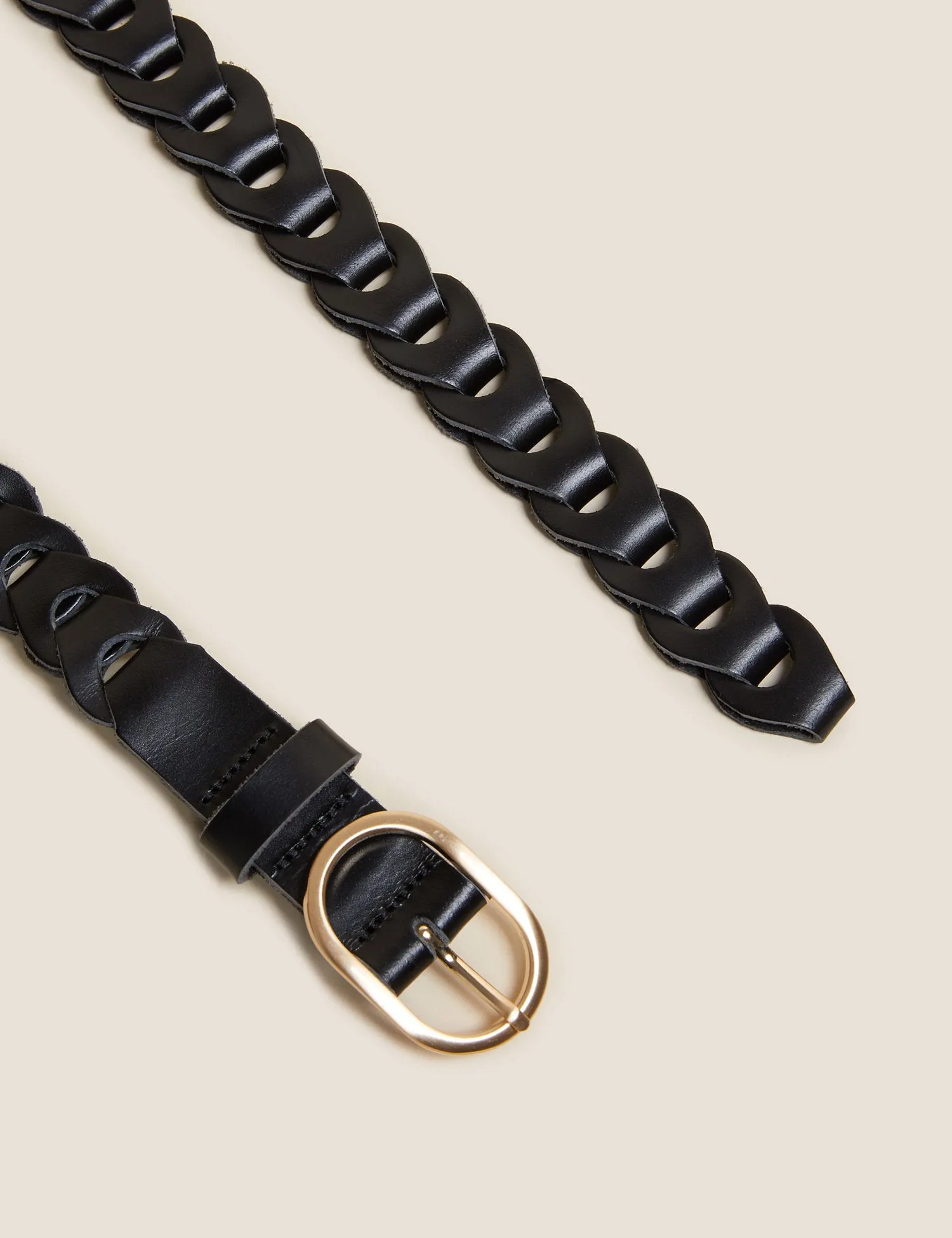 Leather Weave Jean Belt