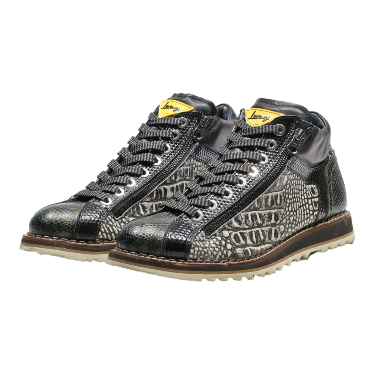 LORENZI Sneaker Trainers Black Synthetic Mens UK 9