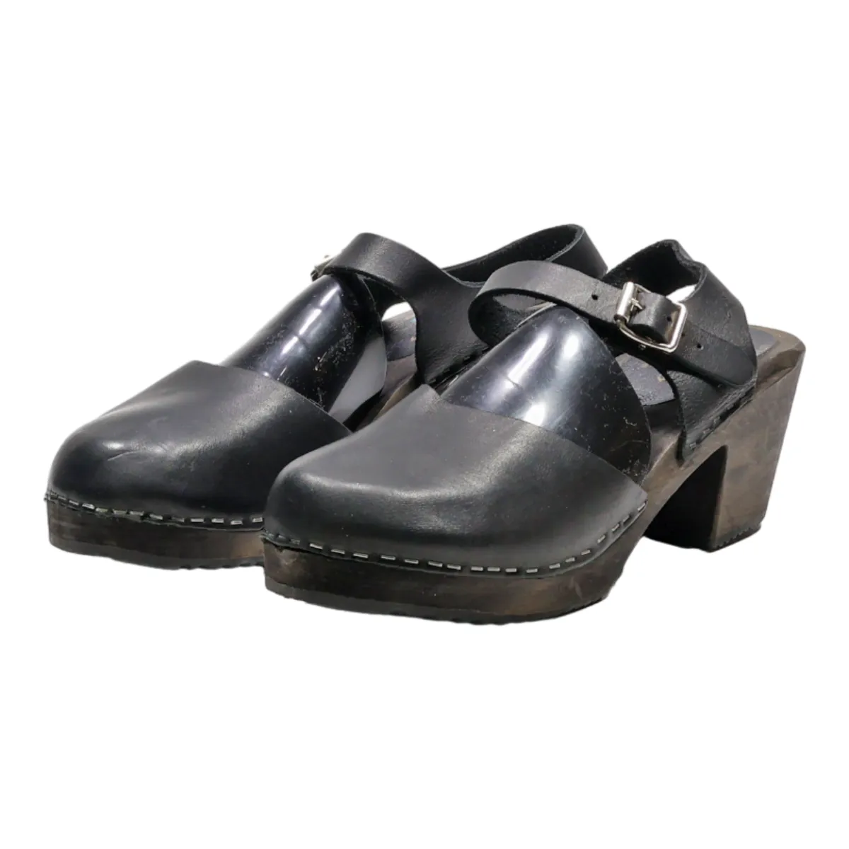 LOTTA'S Strappy Heels Black Leather Womens UK 9