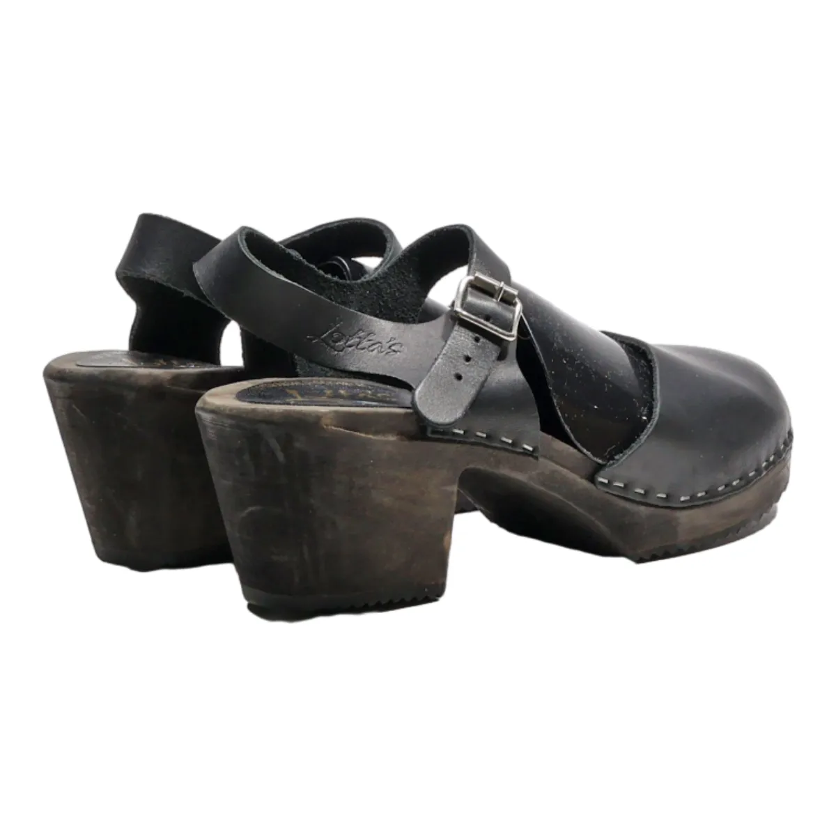 LOTTA'S Strappy Heels Black Leather Womens UK 9