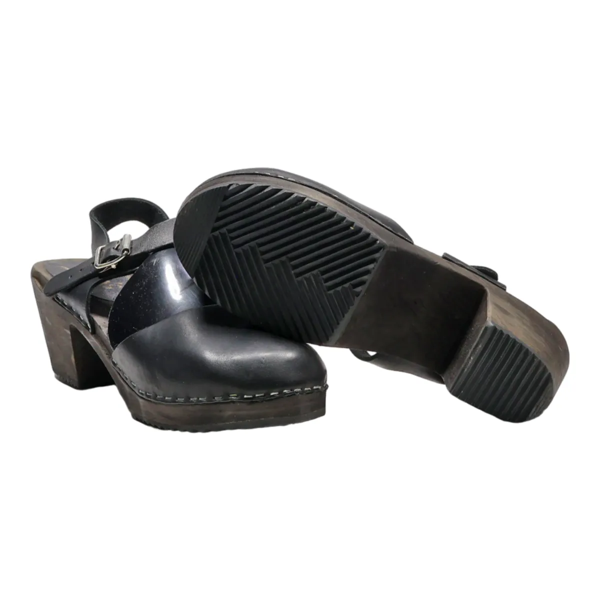LOTTA'S Strappy Heels Black Leather Womens UK 9