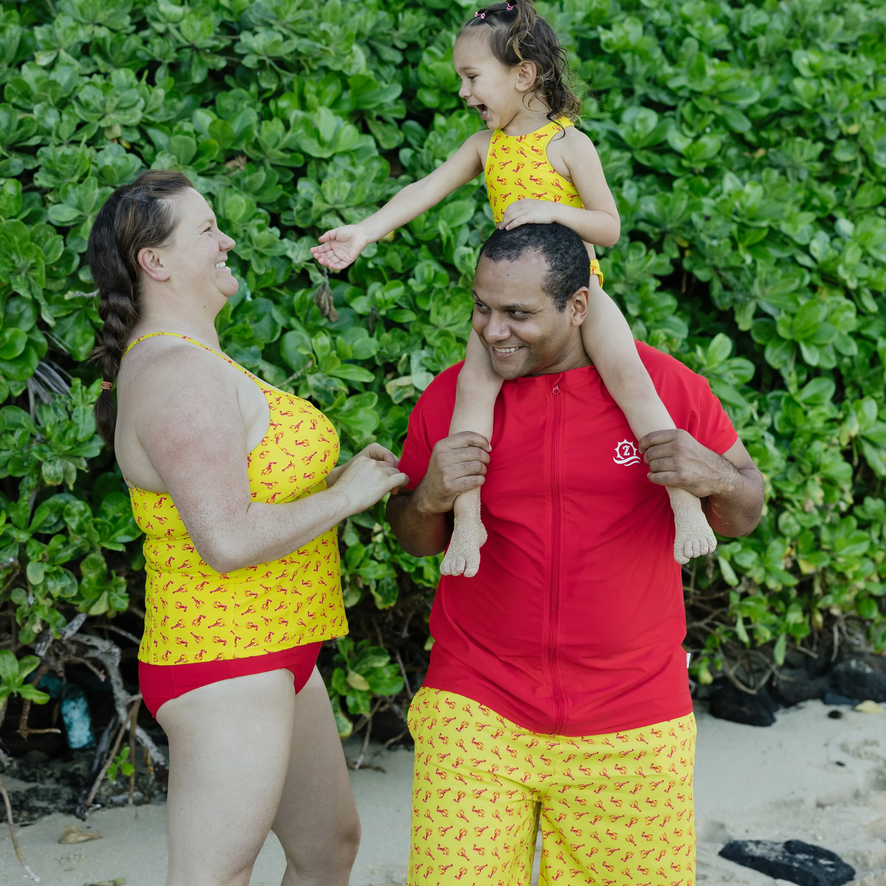 Men's 8" Swim Trunks Boxer Brief Liner | "Lobster"