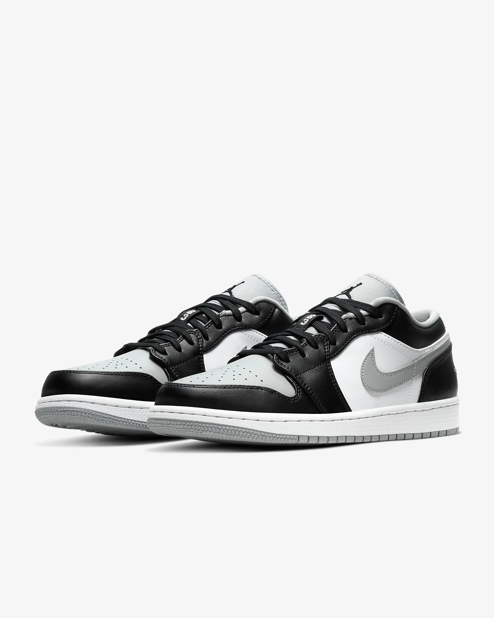Men's Air Jordan 1 Low "Grey Toe / Shadow / Baron" (Black/Light Smoke Grey/White)(553558-039)