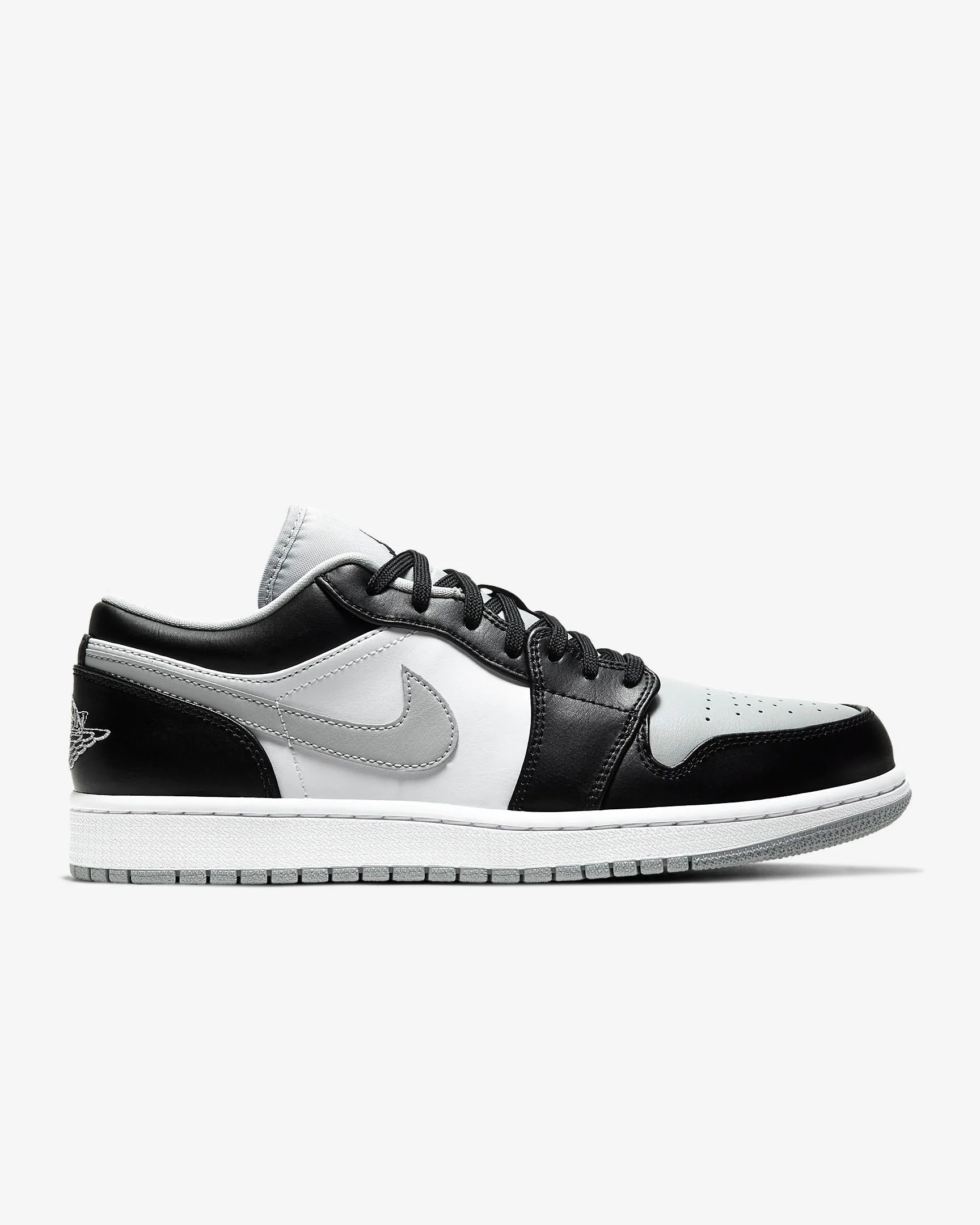 Men's Air Jordan 1 Low "Grey Toe / Shadow / Baron" (Black/Light Smoke Grey/White)(553558-039)