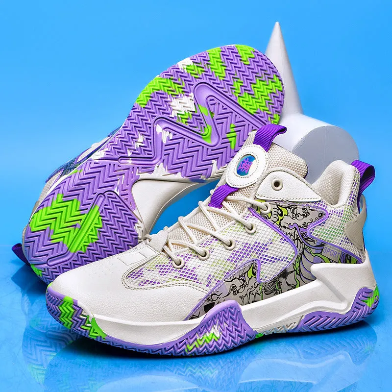 Men's Breathable Fly Knit Trendy Basketball Sports Shoes (In Stock)