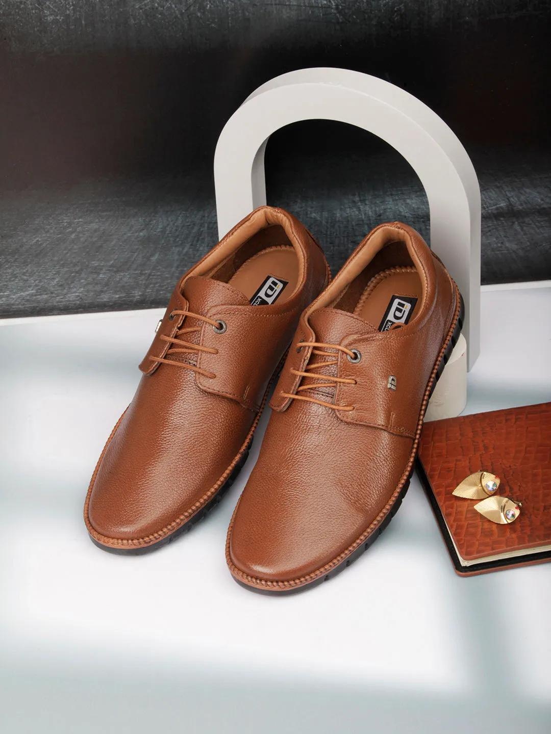 Men's Tan Comfort Fit Semi Formal Lace Up (ID2072)