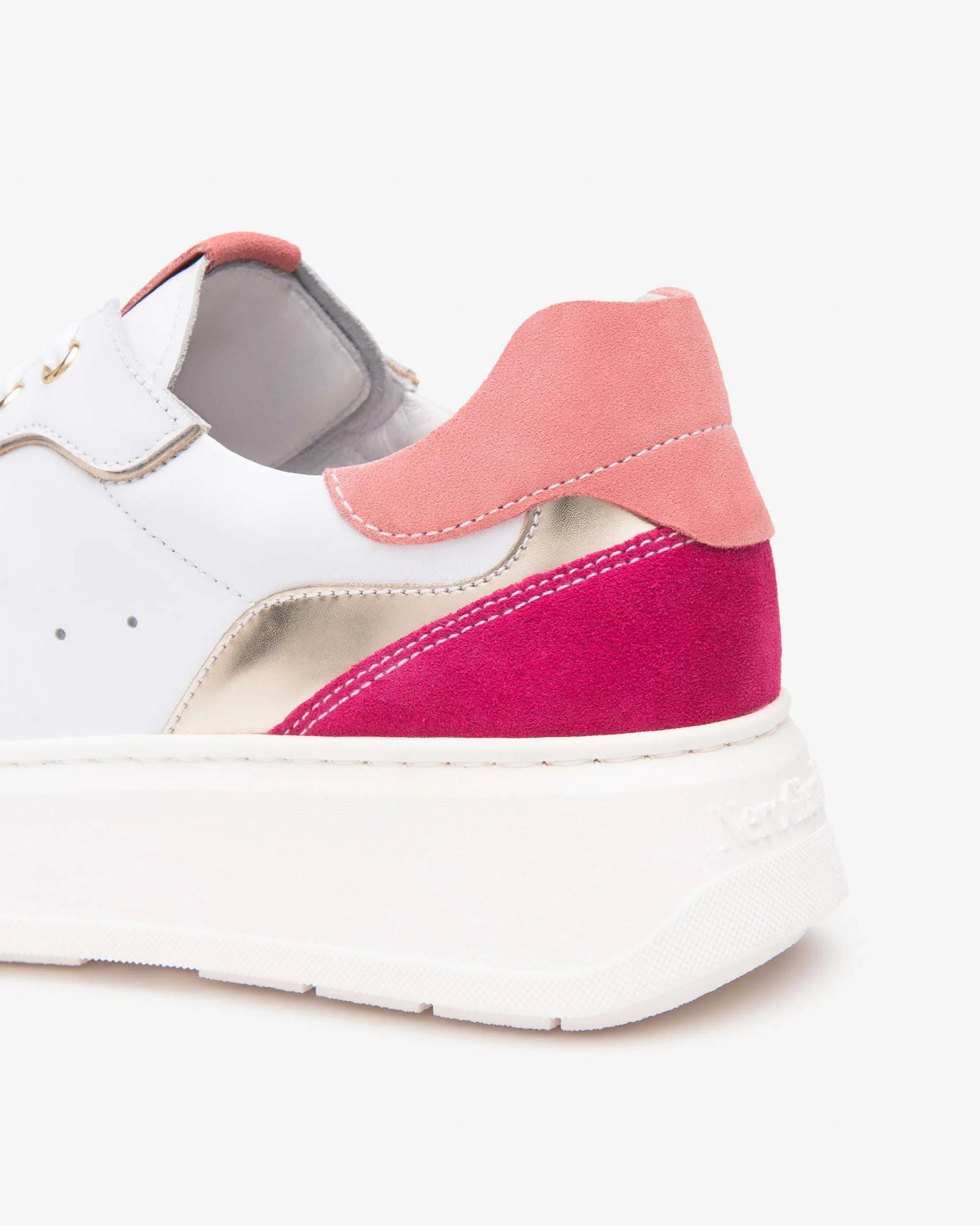 NeroGiardini White and Pink Platform Trainer|E513063D70