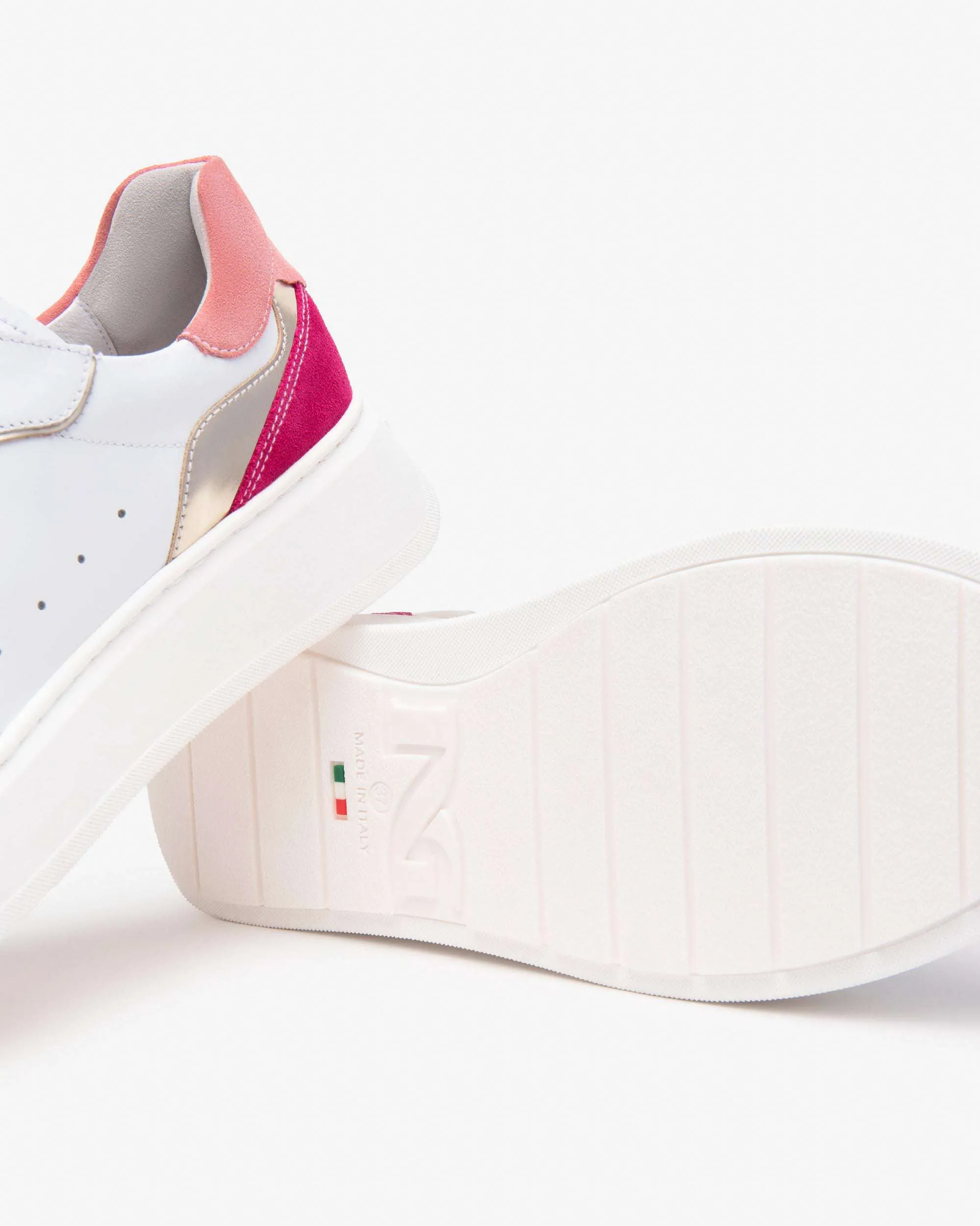 NeroGiardini White and Pink Platform Trainer|E513063D70