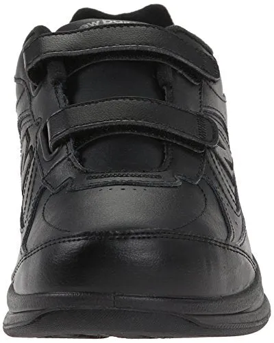 New Balance Men's MW577 Leather Hook/Loop Walking Shoe,Black,10.5 2E US