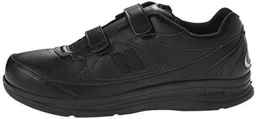 New Balance Men's MW577 Leather Hook/Loop Walking Shoe,Black,10.5 2E US